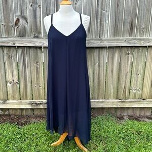 Chico’s navy blue high low dress, size medium